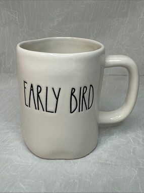 Rae Dunn Early Bird White Ceramic Coffee Mug - collectible